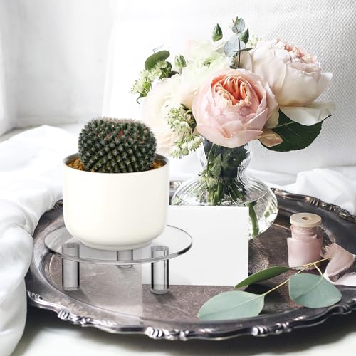 3 Pcs Round Acrylic Risers Clear Small Display Stands, 5" - size: 5”