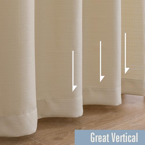 Linen Curtains 63 Inches Long for Bedroom Living Room 2 Panels - color: Linen, size: 40"W x 63"L (Pack of 2)