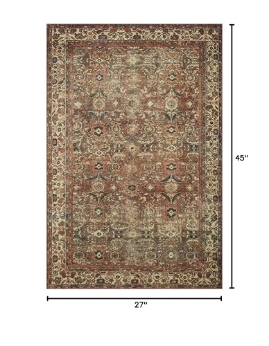 Loloi Magnolia Home Banks Brick/Ivory 2'-3" x 3'-9" Accent Rug - color: Brick / Ivory, size: 2'3" x 3'9" (Rectangular)