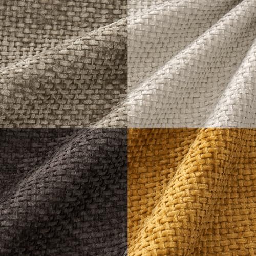MIULEE Decorative Chenille Fall Pillow Covers Gold Brown 18x18 Pack of 4 - color: Neutral Gold/Brown, size: 18" x 18" (Pack of 4)