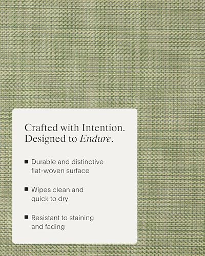 Chilewich Mini Basketweave Placemats, Woven Oval Placemats Set of 4 - color: Dill, size: 14"x19.25"