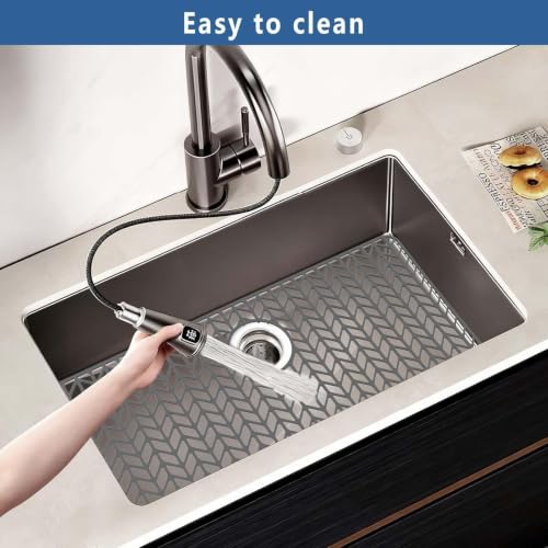 AWOKE Silicone Sink Protectors for Kitchen Sink, 30" x 16" Rear Drain Hole - size: 30 x 16 Rear Drain