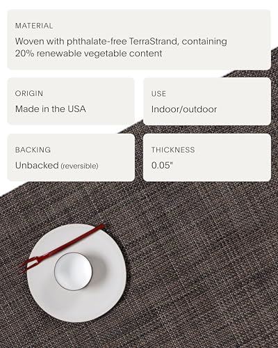 Chilewich Mini Basketweave Placemats, Woven Oval Placemats Set of 4 - color: Dark Walnut, size: 14"x19.25"