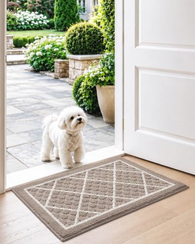 DEXI Front Door Mat Indoor Entryway 17x30 Inside Entrance Doormat Beige - color: Rhombic Beige, size: 17" X 30" (Rectangular)