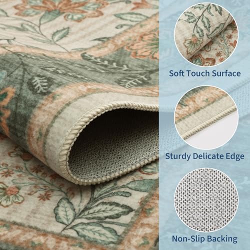 GarveeHome 9x12 Sage Green Washable Large Area Rug Living Room Non Slip - color: Sage Green, size: 9' x 12' (Rectangular)