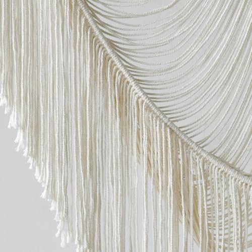 2pcs Macrame Curtain Ivory Boho Woven Door Curtain Room Divider 41"W *75"L - color: Ivory1*2