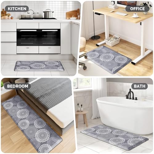 Kitchen Mat Water-Resistant Kitchen Rugs Cushioned Anti-Fatigue Floor Mat - color: Grey, size: 60"L x 17.3"W x 0.5"Th