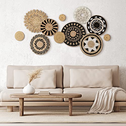 Tatuo 11 Pcs Boho Wall Basket Decor Woven Wall Hanging Art, Boho - style: Boho