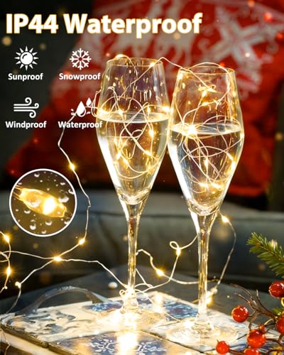 6 Pack 60 LED Fairy Lights Battery Operated with Remote, 20 FT Warm White - color: Warm White, size: 6PK(60LED with Remote)