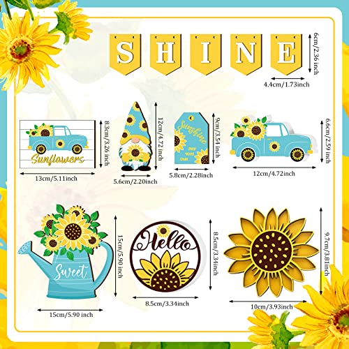 Jetec 12 Pcs Sunflower Tiered Tray Decor - style: Sunflower