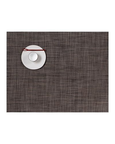 Chilewich Mini Basketweave Placemats, Woven Rectangle Placemats Set of 4 - color: Dark Walnut, size: 14"x19"