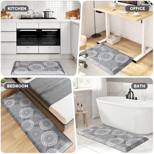 Kitchen Mat Water-Resistant Kitchen Rugs Cushioned Anti-Fatigue Floor Mat - color: Grey, size: 39"L x 20"W x 0.8"Th