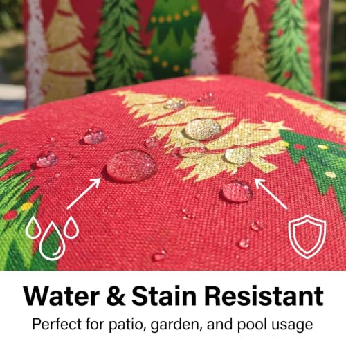 JMGBird Christmas Tree Outdoor Pillow Covers 18x18 Inch, Set of 2, Red, with Pillow Inserts Included - color: Paisley, size: 18" x 18" (Pack of 2)