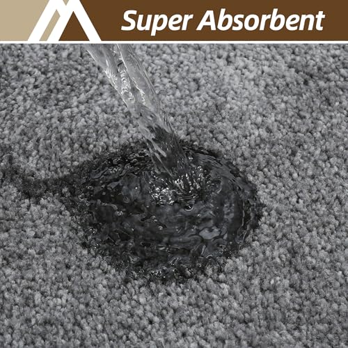 COSYHOMEER Extra Thick Bath Rug for Bathroom NonSlip BathMat 20x32Dark Grey - color: Dark Grey, size: 1'8" X 2'8" (Rectangular)