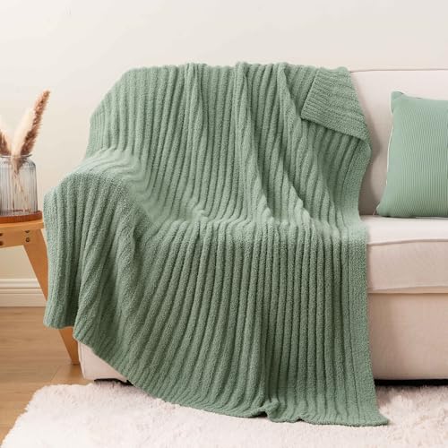 Battilo Sage Green Throw Blanket, Fuzzy Soft Green Throw Blankets, 60"x80" - color: Sage Green, size: 60"x80"