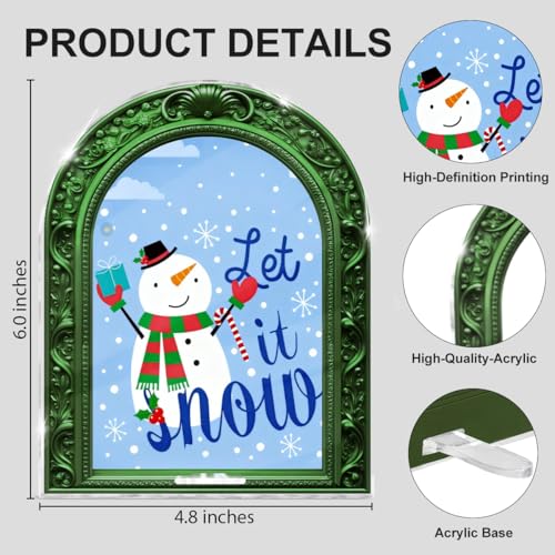 Vintage Framed Christmas Snowman Sign Table Decorations - color: SNOWMAN04