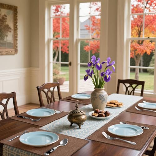 Homaxy Cloths Placemats for Dining Table Set of 6, 13" x 19", Brown - color: Brown, size: Placemats Set of 6