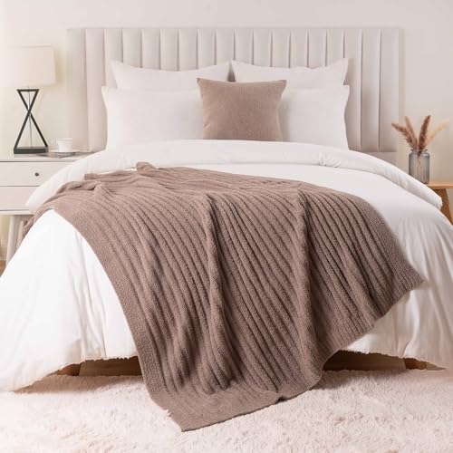 Battilo Soft Chenille Throw Blanket for Couch, Camel Throw Blanket, 50"x60" - color: Camel, size: 50"x60"
