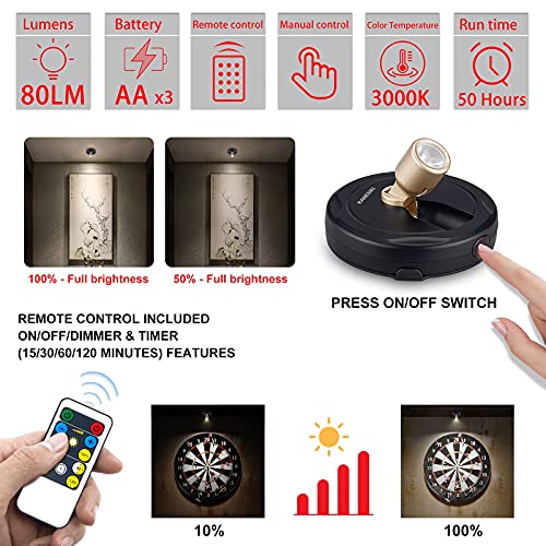 Spotlight Battery Operated, Wireless LED Puck Light - color: Black Gold