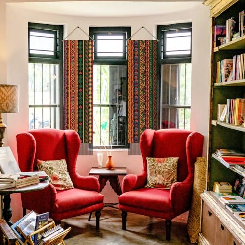 AHANDMAKER 2Pcs Traditional African Tribal Tapestry, Indigenous Totem Tapestries Wall Hanging, Ethnic Geometric Pattern with Tassels for Living Room Bedroom, 45.7x13 Inch - color: Mixed Color African Totem