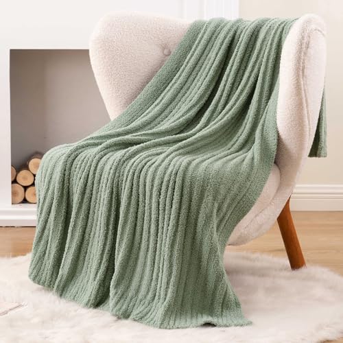 Battilo Sage Green Throw Blanket, Fuzzy Soft Green Throw Blankets, 60"x80" - color: Sage Green, size: 60"x80"
