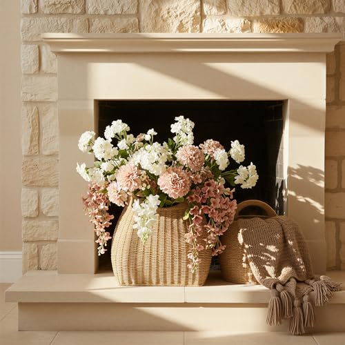Household Essentials Paper Rope Basket with Handles, Natural - color: Natural Paper Rope