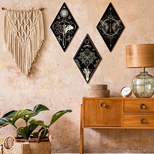 Sintuff Mushroom Wall Art Gothic Boho Sun Moon Phases Decor,Mysterious - style: Mysterious