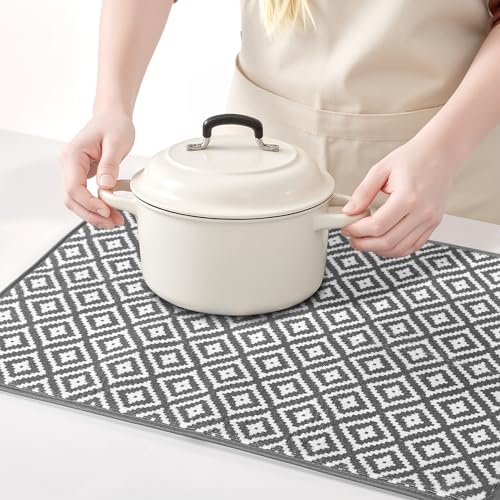 Large Dish Drying Mat 2 Pack,Cloth Tapete Escurridor De Platos,Xl - color: Dark Gray 2P 24*18