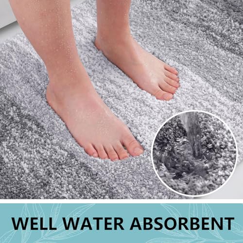 Arotive Microfiber Bathroom Rugs, Shaggy Soft Absorbent Bath Rug, 35x24 - color: Grey, size: 35" X 24"