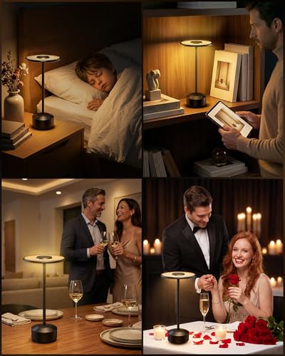 Honeywell Rechargeable Table Lamp, 5000mAh Cordless Dimmable Accent Light