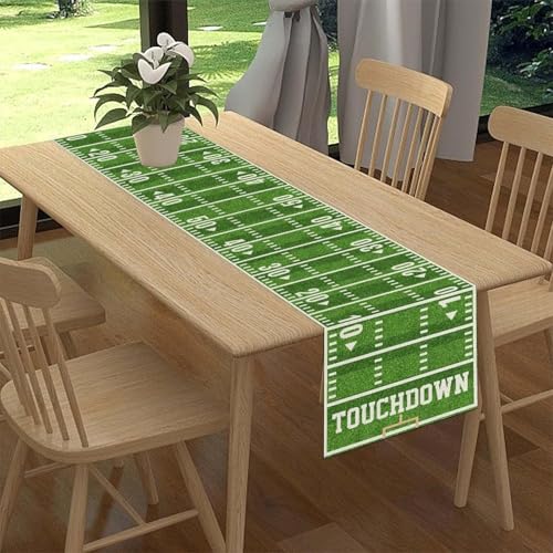 American Football Table Runner, Rustic Mode Touch Down American Football Court Table Decoration for Home Kitchen Dining Garden Farmhouse Daily Party Indoor Outdoor Table Decor13x36 inch - color: Ball-8, size: 13x36" Table Runner