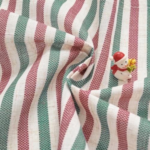jinchan Linen Boxter Stripe Valances for Window 16 inch,Xmas Green, 1 Panel - color: Boxter Stripe | Xmas Green on Linen, size: 50"W x 16"L (Pack of 1)