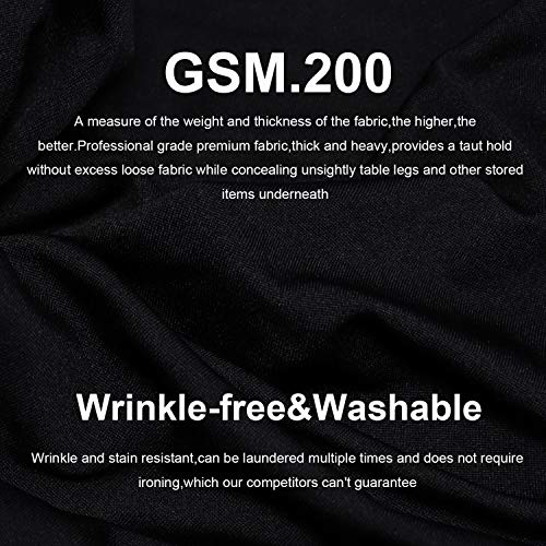 RELIANCER 2 Pack Stretch Spandex Table Covers for Rectangular Tables,4FT Elastic Fitted Tablecloth,Universal Rectangular Table Cloth Protector for Outdoor Party,Wedding,Bar,Birthday,Banquet,Events - color: Black, size: 48" x 24" (2PC)