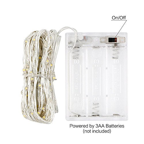 ANJAYLIA Battery Operated Fairy String Lights, 10Ft 30 LEDs, White - color: White 1 Pack 30 LED