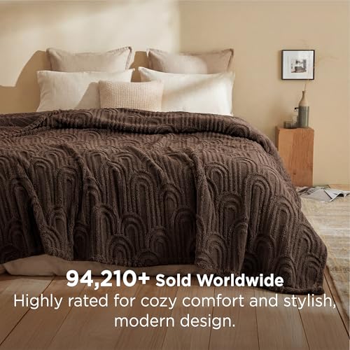 Bedsure GentleSoft Fleece Blanket Queen Size for Bed - Super Soft & Cozy, Fluffy Blankets for Women & Girls, Ideal for Sofa & Couch, Dark Brown, 90x90 Inches - color: Dark Brown, size: Queen (90" x 90")