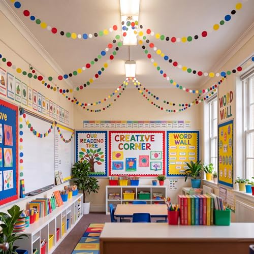 Outus 5 Pieces Dot Garland Banner Hanging, Classic Color - color: Classic Color