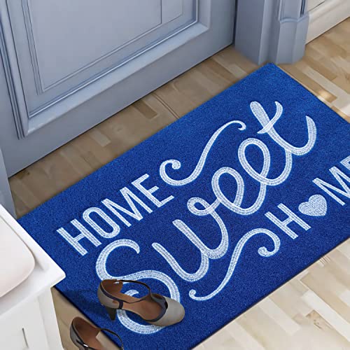 AAZZKANG Blue Door Mat Large 24x36" Non Slip Durable Heavy Duty Doormat for Outdoor Indoor,Easy Clean High Traffic Areas Welcome Rug for Entrance,Patio,Porch - color: Blue, size: 24" x 36" (Rectangular)