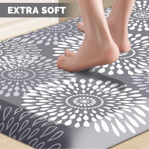 Kitchen Mat Water-Resistant Kitchen Rugs Cushioned Anti-Fatigue Floor Mat - color: Grey, size: 39"L x 20"W x 0.8"Th