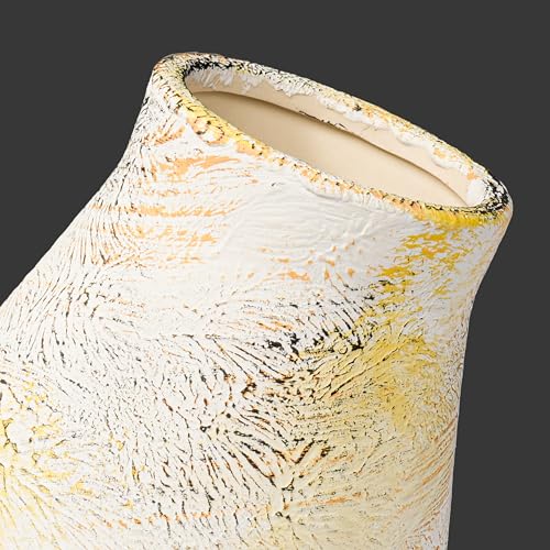 Rustic Farmhouse Ceramic Vase, 10 Inch - color: Rustic White, size: 10 inch