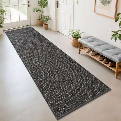 COSY HOMEER Hallway Runner Rugs Non-Slip Washable 2'7"x10' Dark Grey - color: Dark Grey, size: 2'7" x 10'