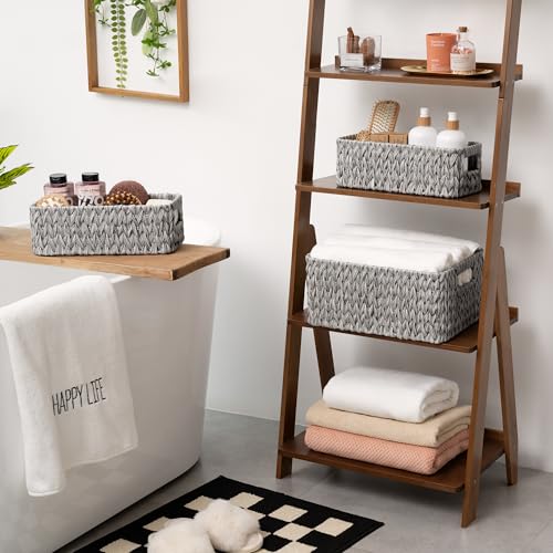 GRANNY SAYS Wicker Baskets for Organizing, Storage Baskets for Shelves - color: Gray, size: 14½"L x 10¼"W x 7"H + 2x 13"L x 6"W x 4½"H