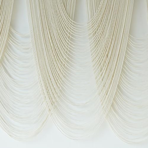 Macrame Wall Hanging Yarn Art Fiber Craftsmanship Tapestry 57"W*41"L - color: Ivory