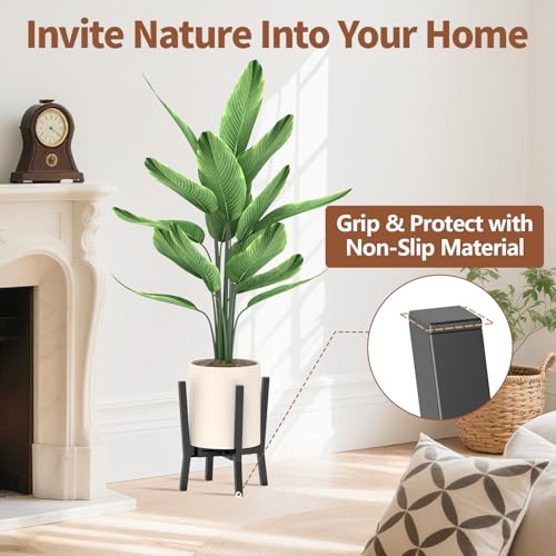 LASZOLA Plant Stand Flower Pot Holder Indoor Adjustable, Metal Black - color: 1 Pack Metal Black