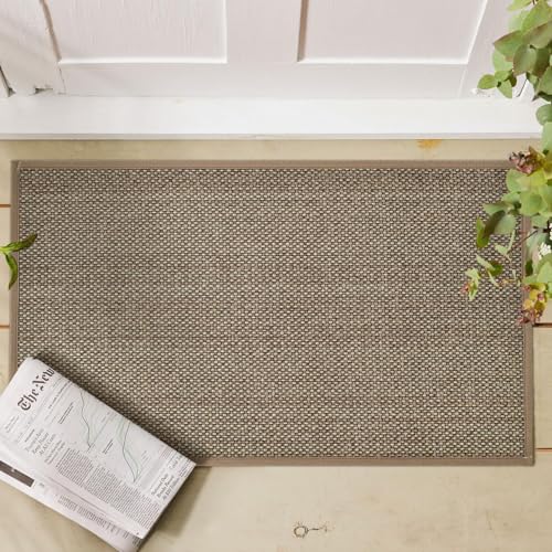 Artoid Mode Non Skid Washable Kitchen Rugs Mats Doormat, Rubber Backing Absorbent Rugs for Kitchen Door Mat Kitchen Mats Floor Mats Front of Sink 17x29 Inch - color: Beige Grey, size: 17" x 29"