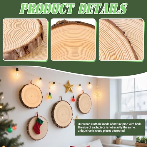 FSWCCK 2 Pack Nature Unfinished Round Wood Slices, 9-11 Inches Wooden Circle, Large Wood Slabs for Weddings Centerpieces Decor and DIY Painting Crafts (9"-11") - size: 2 Pcs 9"-11"