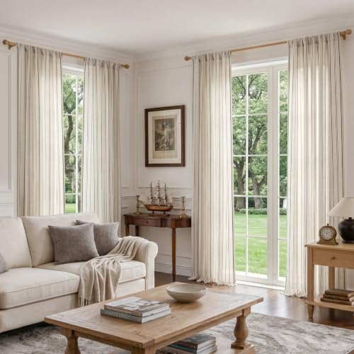 MYSKY HOME Black Striped Curtains 96 Inches Long for Living Room 2 Pieces - color: Black, size: 50"W x 96"L (Pack of 2)