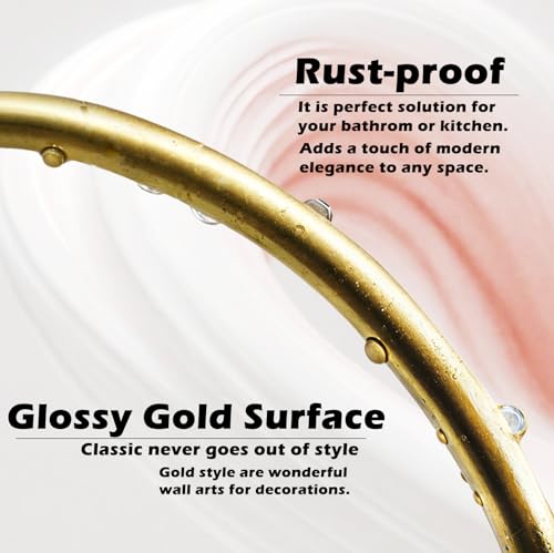 Gold Hand Towel Holder for Bathroom Wall, Towel Hook with Wall Candle Holder,Elegent Towel Ring Rose Gold, Sturdy Towel Rack Wall Mounted Hanger for Bathroom - color: Gold