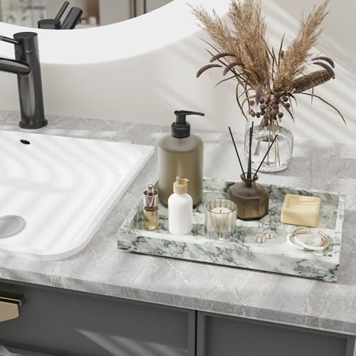 Marble Vanity Tray, for Decorative, 11.8x7.9x1.2 in, Lotus Green - color: Lotus Green