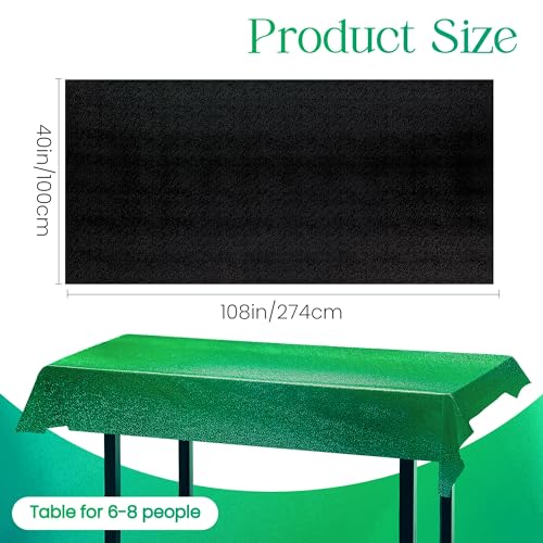 Black & Green Holographic Tablecloth 40" x 108" Hot Pink Party Decoration Valentine's Day Birthday Party Table Decor Iridescence Plastic Table Cloth for Halloween Baby Shower - color: Black & Green