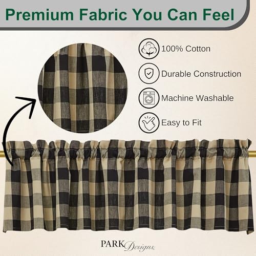 Park Designs Wicklow Buffalo Check Valance 113-47B - color: Black Valance